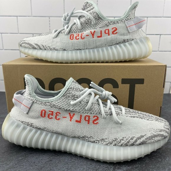Adidas Yeezy Boost 350 v2 Blue Tint Size 11 Mens Originals Light Grey Gray NWB - Picture 2 of 12